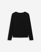 T-shirt manches longues col V noir Abricot