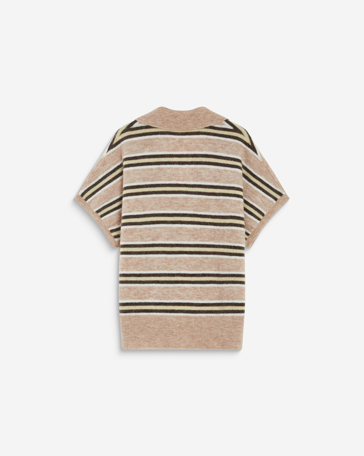 Pull rayé oversize col polo beige Aizen
