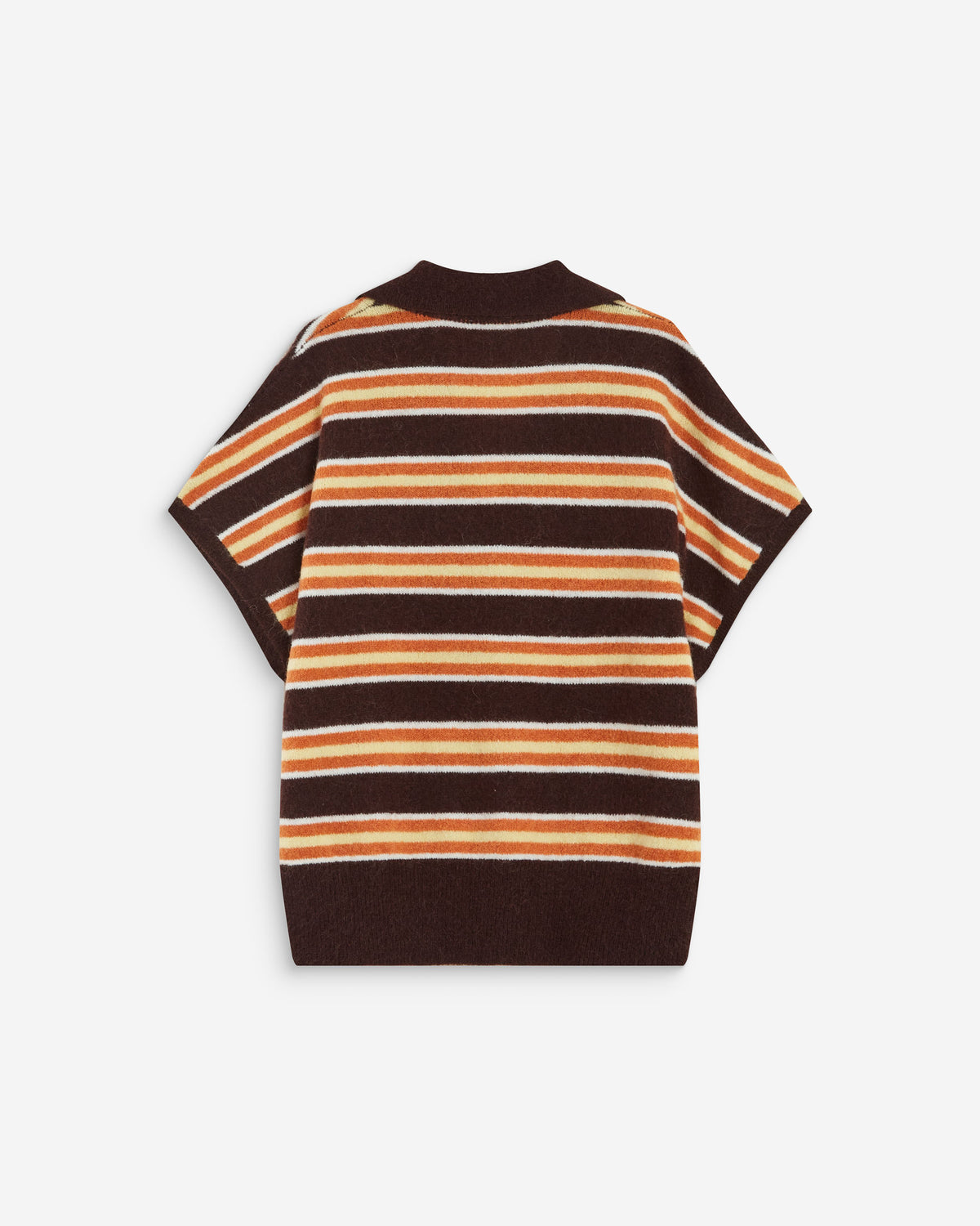 Pull rayé oversize col polo chocolat Aizen