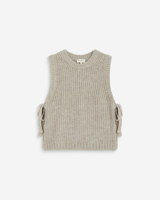 Pull sans manches en maille à nouer grege Argan