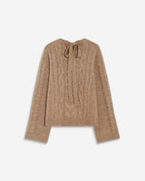 Pull torsadé à nouer au dos beige Arcelin
