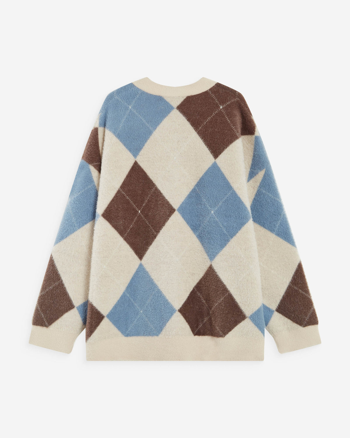 Cardigan doux à losanges col V bleuet Alexan