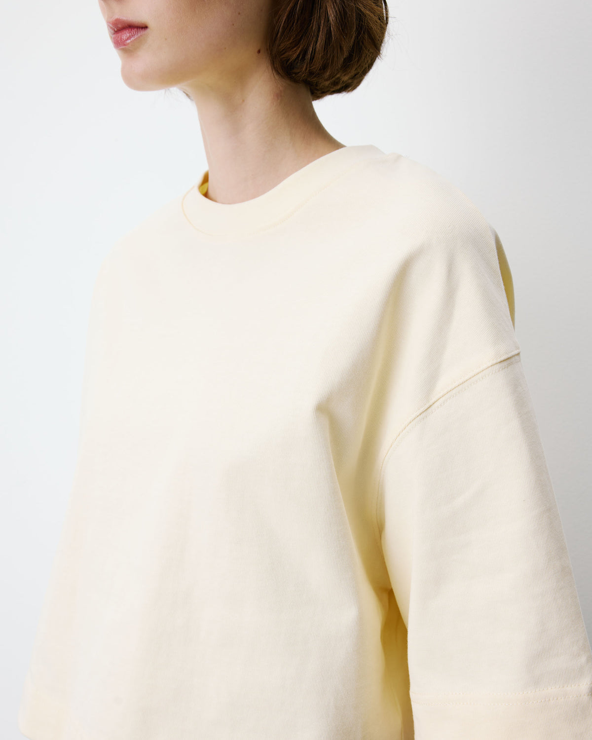 T-shirt oversize court en coton vanille Arvel