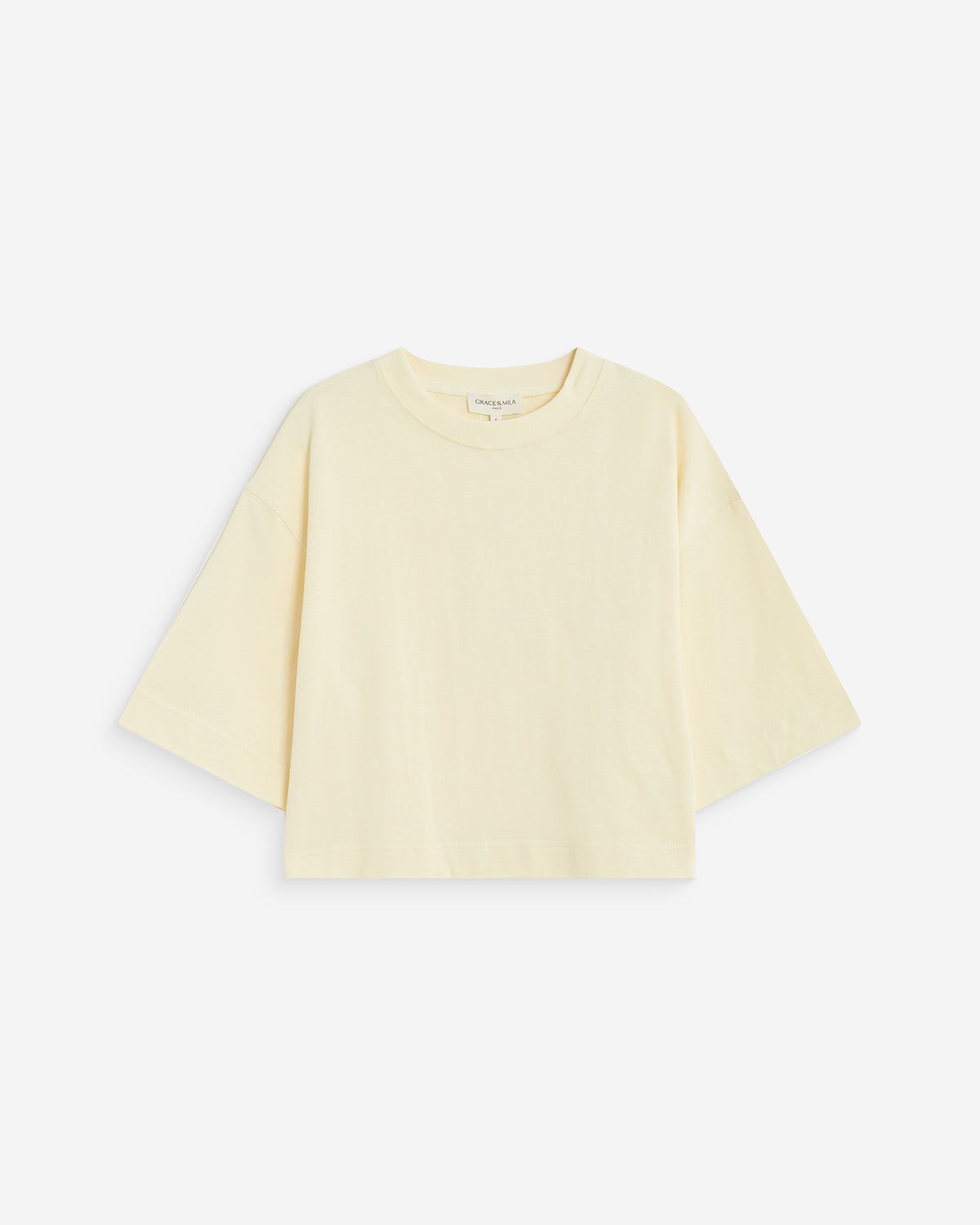 T-shirt oversize court en coton vanille Arvel