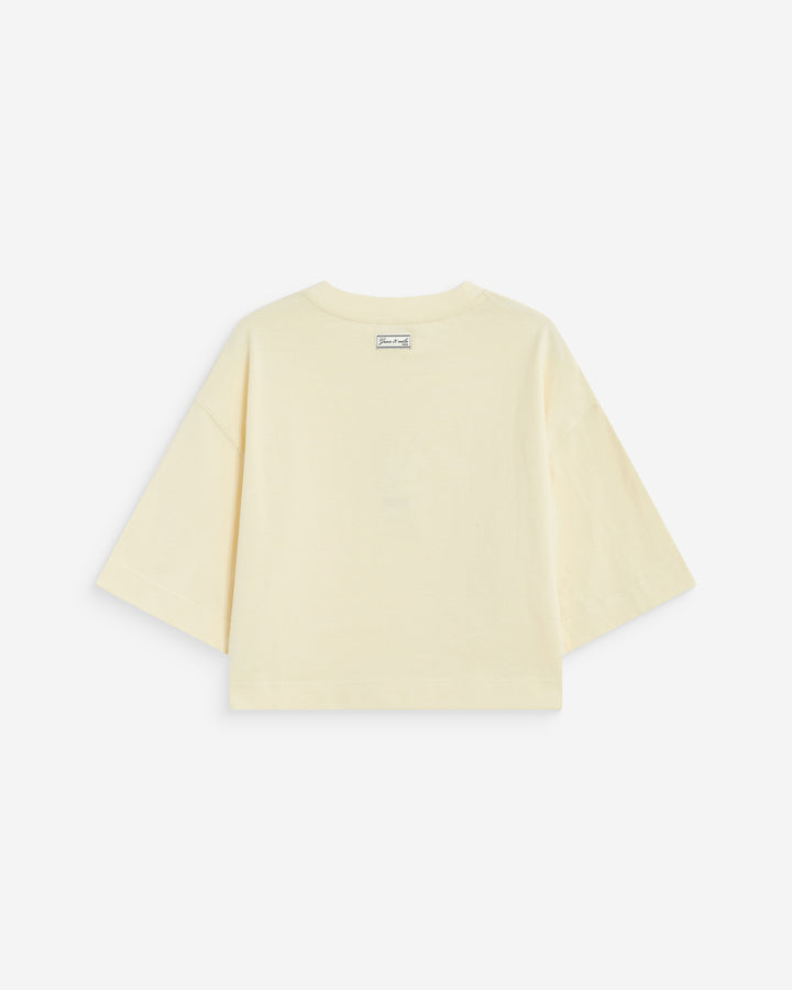 T-shirt oversize court en coton vanille Arvel