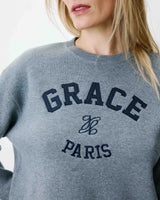 Pull à logo universitaire brodé gris Ashford