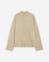 Pull large en maille jersey col montant sable Adelice