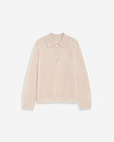 Pull polo en maille texturée boutonné nude Alevan