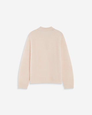 Pull polo en maille texturée boutonné nude Alevan