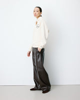 Sweat oversize col polo ouvert ecru Archibald