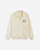 Sweat oversize col polo ouvert ecru Archibald
