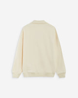 Sweat oversize col polo ouvert ecru Archibald