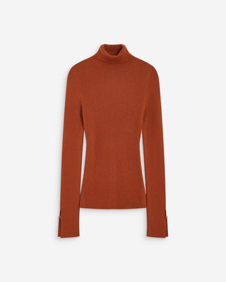 Pull col roulé ajusté en maille fine coffee Alfred