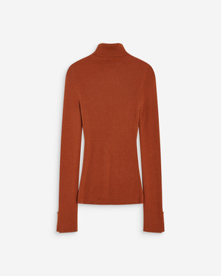 Pull col roulé ajusté en maille fine coffee Alfred