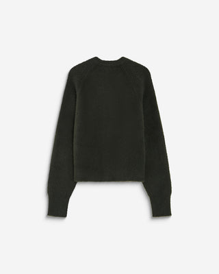 Cardigan doux col rond boutonné kaki Aleron