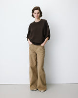 Pull oversize manches kimono 3/4 chocolat Almus