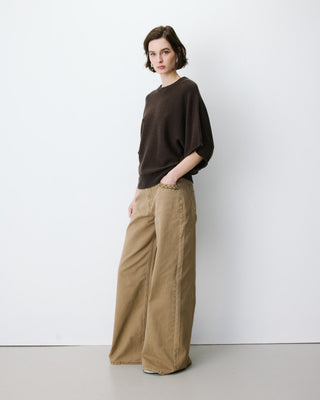 Pull oversize manches kimono 3/4 chocolat Almus