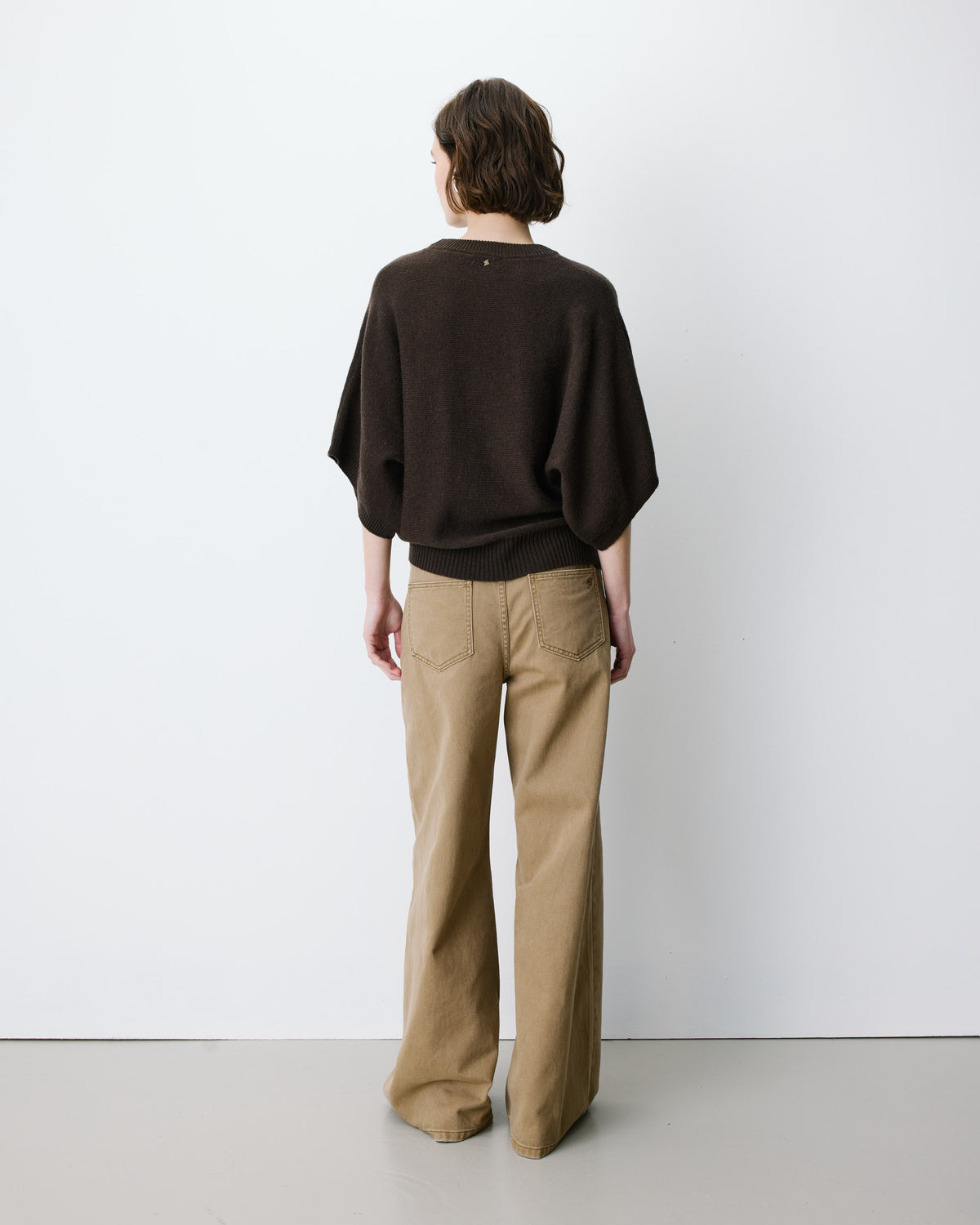 Pull oversize manches kimono 3/4 chocolat Almus
