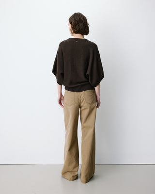 Pull oversize manches kimono 3/4 chocolat Almus