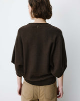 Pull oversize manches kimono 3/4 chocolat Almus