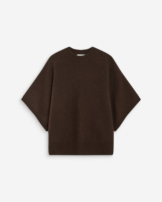Pull oversize manches kimono 3/4 chocolat Almus