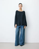 Pull poncho col bateau manches larges anthracite Adela