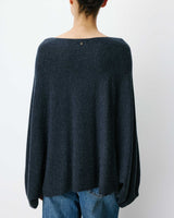 Pull poncho col bateau manches larges anthracite Adela