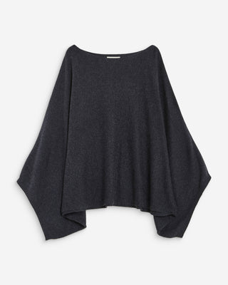 Pull poncho col bateau manches larges anthracite Adela