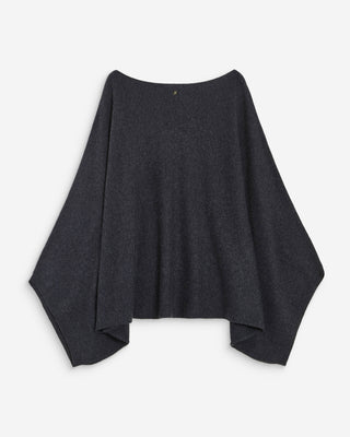 Pull poncho col bateau manches larges anthracite Adela