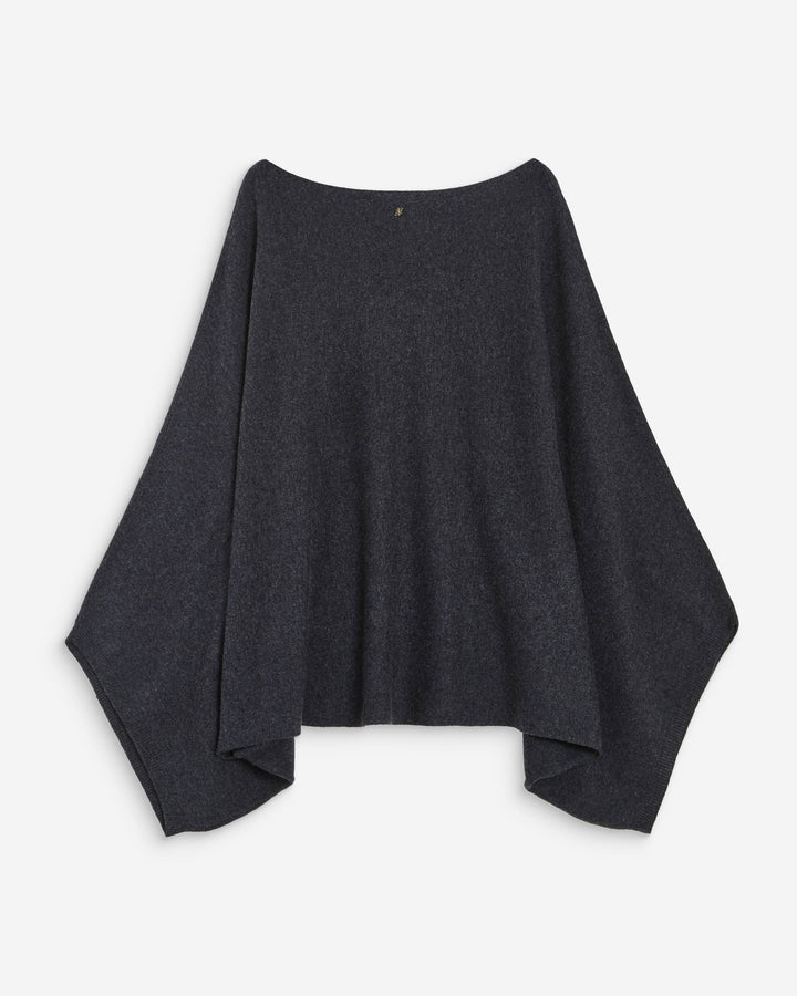Pull poncho col bateau manches larges anthracite Adela