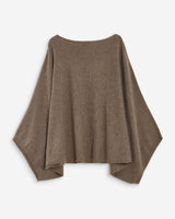 Pull poncho col bateau manches larges taupe Adela