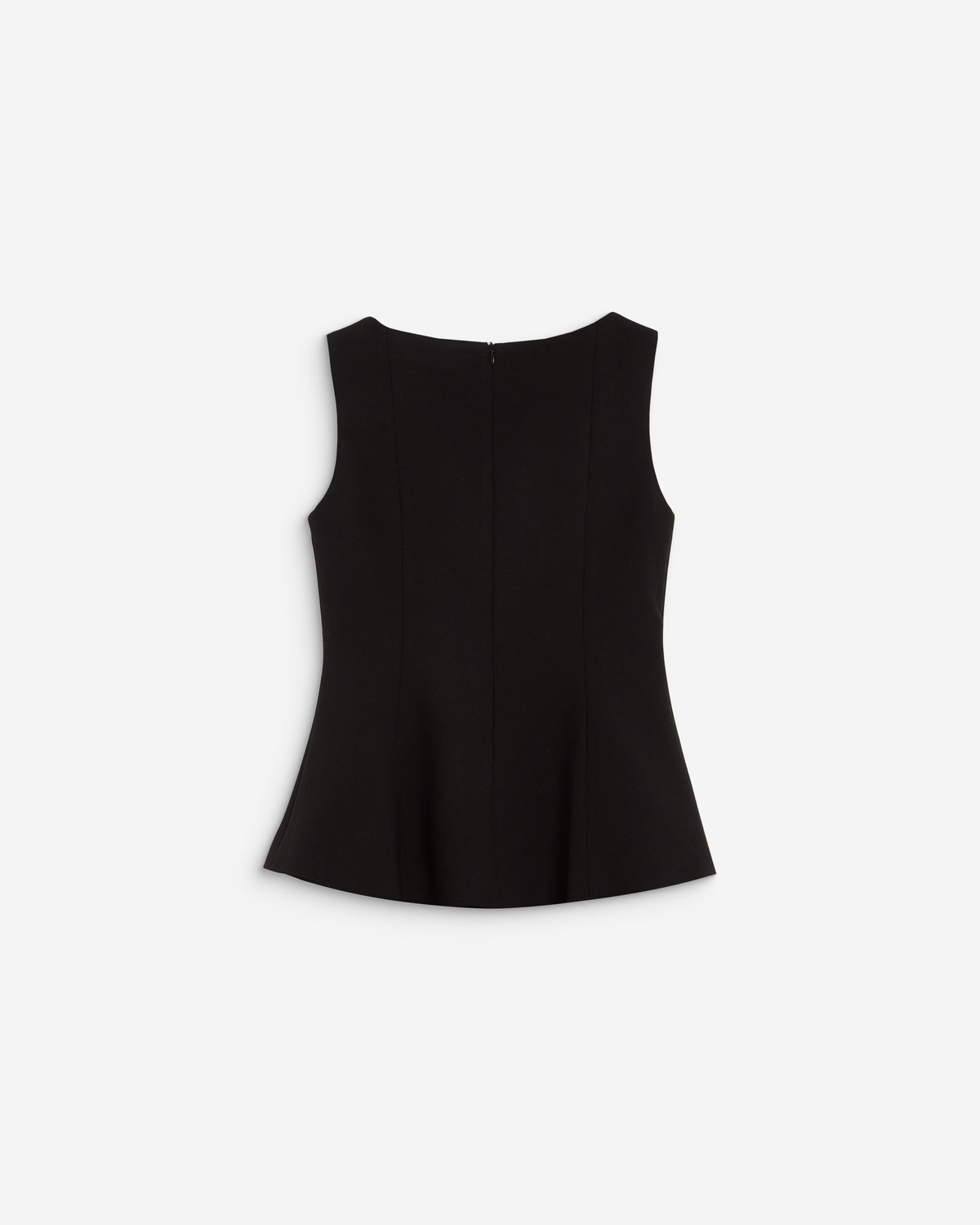 Top peplum sans manches col rond noir Argent