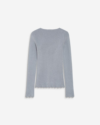 Pull ajusté en maille fine lurex ciel Abbott