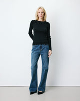 Pull ajusté en maille fine lurex noir Abbott
