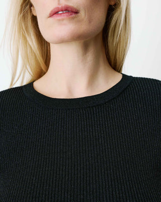 Pull ajusté en maille fine lurex noir Abbott