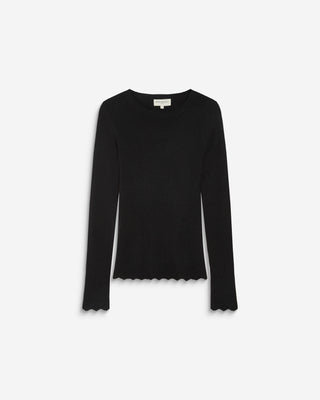 Pull ajusté en maille fine lurex noir Abbott