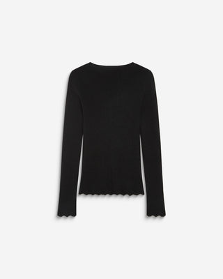 Pull ajusté en maille fine lurex noir Abbott