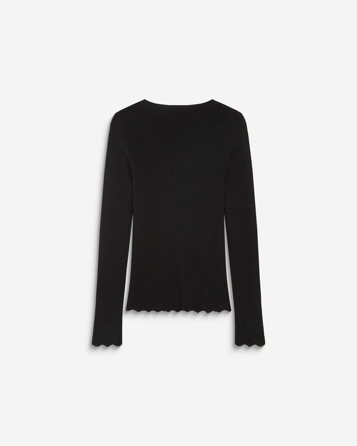 Pull ajusté en maille fine lurex noir Abbott