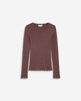 Pull ajusté en maille fine lurex parme Abbott