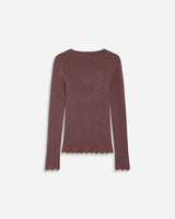 Pull ajusté en maille fine lurex parme Abbott