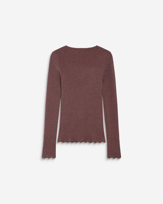 Pull ajusté en maille fine lurex parme Abbott
