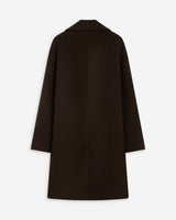 Long double-breasted coat chocolat Alois