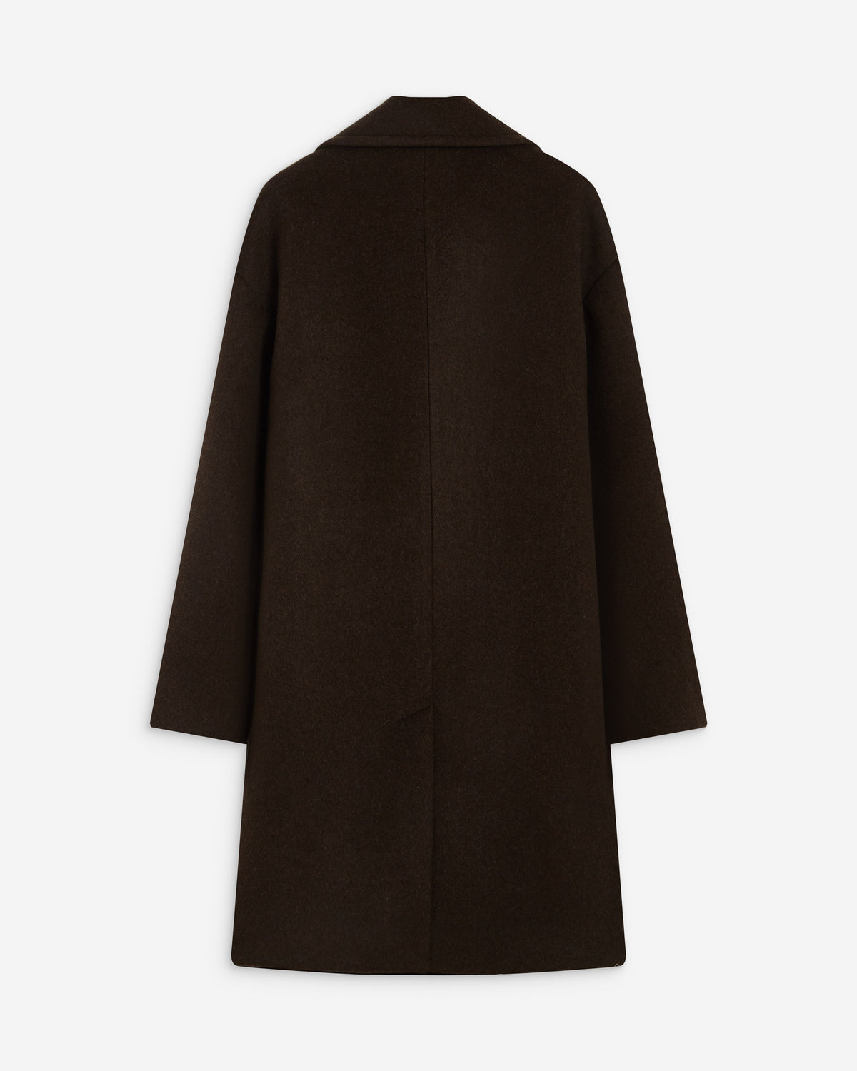 Long double-breasted coat chocolat Alois