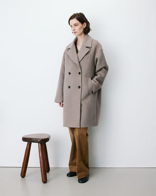 Manteau long croisé en laine mélangée grege Alois