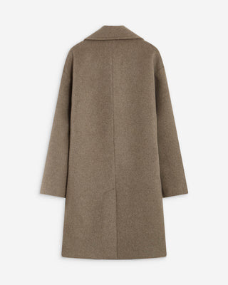 Manteau long croisé en laine mélangée grege Alois