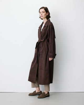 Gabardina larga efecto ante chocolat Astrid
