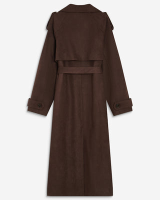 Gabardina larga efecto ante chocolat Astrid