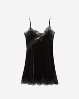 Short velvet dress with lace noir Blair