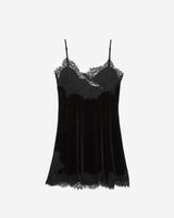 Short velvet dress with lace noir Blair
