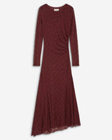 Robe longue en dentelle froncée cherry Bianca